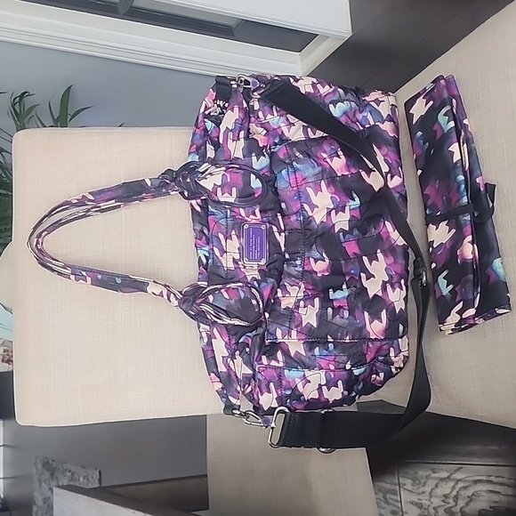 MARC by Marc Jacobs Pretty Nylon Eliz-A-Baby Diaper Bag, Black & Purple Multi - Picture 6 of 14